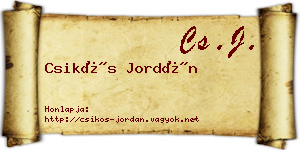 Csikós Jordán névjegykártya